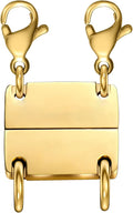 Layering Magnetic Necklace Clasp,18 K Gold and Silver Separator for Stackable Necklaces