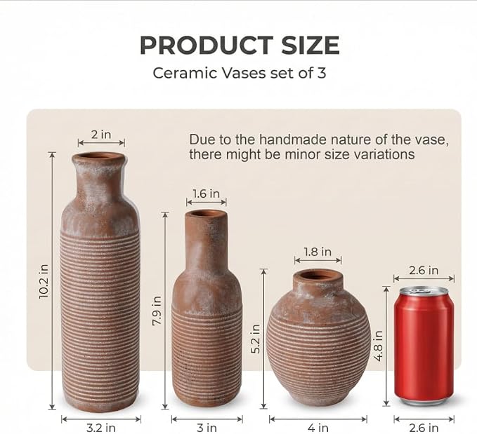 Rustic Farmhouse Vase Set of 3 - Image 2
