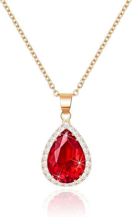 Linawe Crystal Chain Necklace for Women Trendy, Imitation Diamond Pendant, Statement Cubic Zirconia Boho Jewelry Set, 14K Gold/Rose Gold/Silver Birthstone Necklace