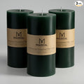 MOZEAL 3" x 6" Hand-Poured Unscented Candle, Dripless Pillar Candle Set of 3 by MOZEAL