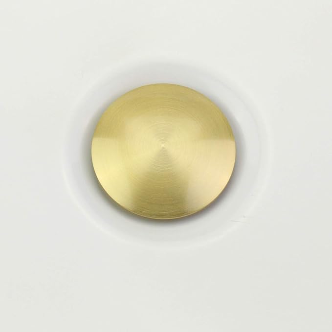 Bathroom Sink Pop Up Drain Without Overflow, Large Cap, Brushed Gold - Image 5