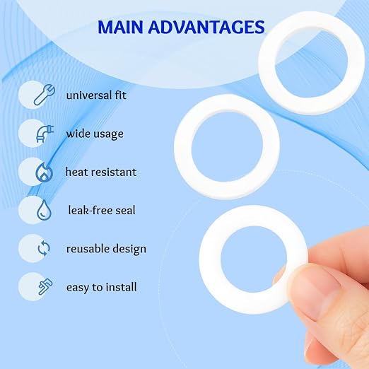 12pcs 1-Inch Silicone Gasket Set – Flat Sealing Washers and O-Rings - Image 6
