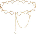 Metal Waist Chain Women - Love Hearts Pendant Adjustable Link Belt