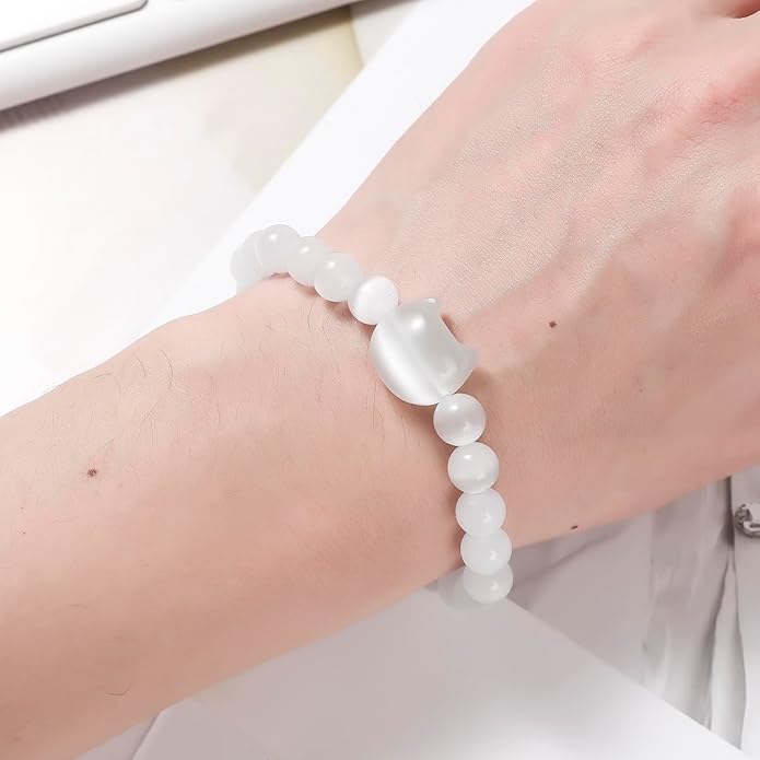 Money Attraction Cat Bracelet - Black Obsidian Women Bracelets -Wealth Prosperity Abundance Stone Bead Bracelet, Entrepreneur Business Luck Beaded Bracelets,Spiritual Mood Energy Cute Protection Stretch Bracelet,Health Good Luck Feng Shui Bracelets For...