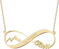 Personalized Gold Infinity Name Necklace with Heart Beautiful Arrow Anchor Compass Mountain Constellation Forever Love Pendant Jewelry Best Birthday Gift Ideas for Women Girls Mother Daughter Friendship