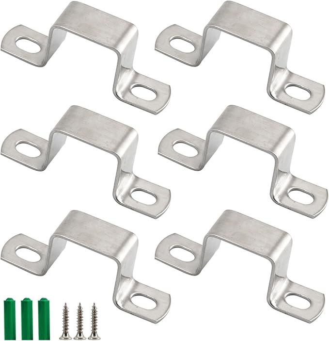 M50x50mm Square Tube Bracket 304 Stainless Steel U Shape Metal Bracket Pipe by Flomore