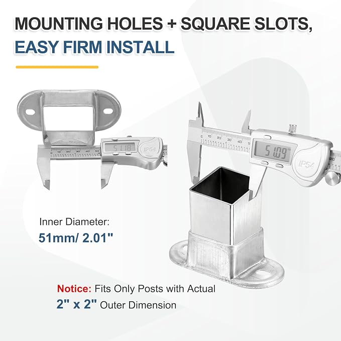 uxcell 20 Pack Square Post Flange Base, Fits 2x2 Square Tube Galvanized Steel - Image 3
