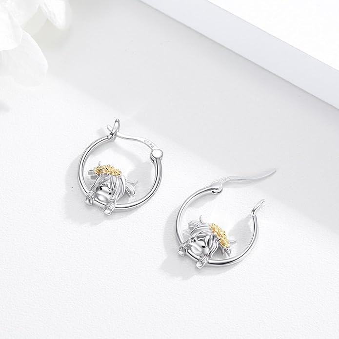 JUSTKIDSTOY Hypoallergenic Panda/Unicorn/Hummingbird/Dolphin Hoop Earrings for Women 925 Sterling Silver Animal Huggie Hoop Earrings Jewelry Gifts for Sensitive Ears
