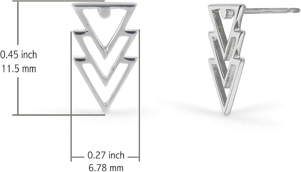 Boma Jewelry Sterling Silver Triangle Geometric Stud Earrings