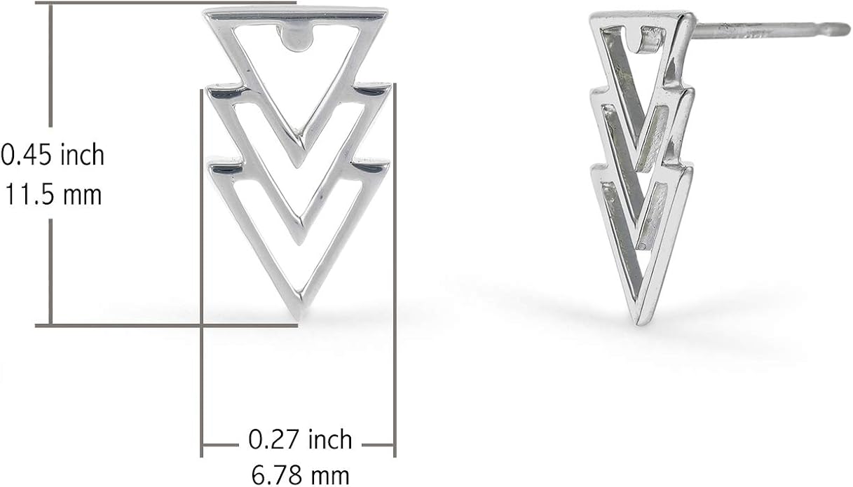 Boma Jewelry Sterling Silver Triangle Geometric Stud Earrings