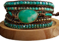 ZOSOJONA Women Wrap Bracelets Boho Natural Stone Jasper Turquoises Strand Bracelet Jewelry Collection