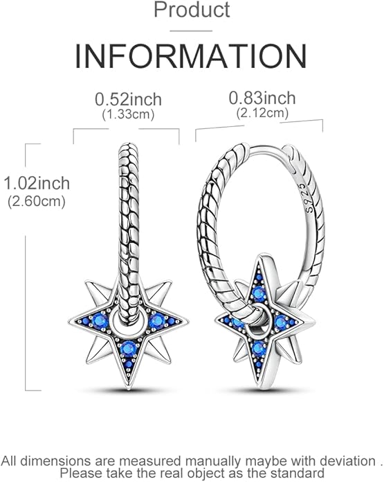 LAZA 925 Sterling Silver Hoop Earrings for Women, Hypoallergenic Huggie Butterfly Dangle Drop Earrings Colorful Flower Earrings Jewelry Gifts