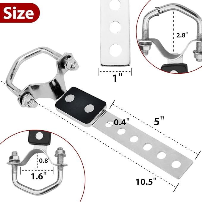 Heavy Duty Exhaust Hanger 2 Pcs Set | Universal Flexible Muffler Hanger Bracket - Image 6