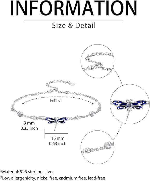 WINNICACA 925 Sterling Silver Anklets for Women Adjustable Beaded Butterfly Opal Anklet Bracelet Foot Chains Jewelry Gifts for Women Beach Birthday Christmas Gift