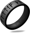 Knot Theory Viking Silicone Ring - Yours Always in Rune Characters Breathable Comfort Fit - Valentine's Engagement Mens Wedding Band