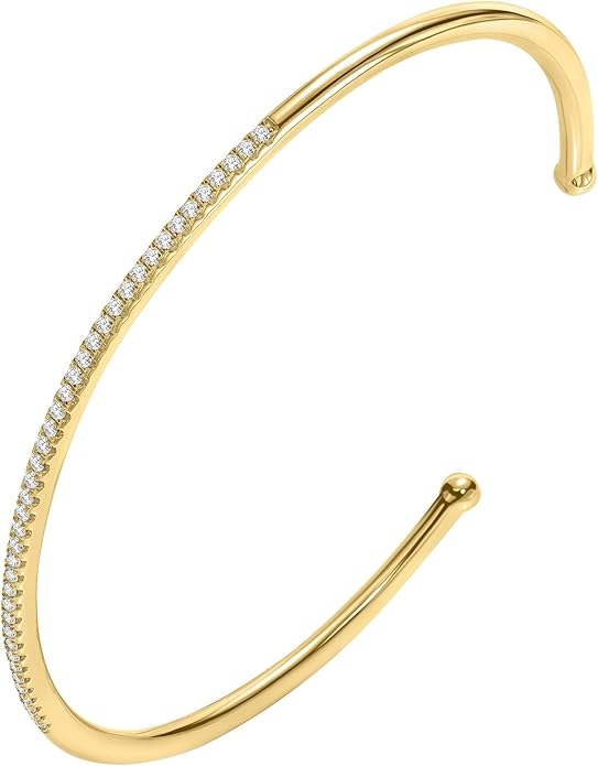 EcoGems Lab Grown Gemstone & Moissanite Bracelets – 14K White or Yellow Gold Plated Sterling Silver – Featuring Lab Grown Diamonds, Emeralds, Paraiba, Sapphire & Pearls – Sustainable Luxury Gift with Gift Box