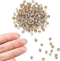 Fashewelry 2mm Pointed Back Clear Glass Rhinestone 1440Pcs Faceted Diamond Loose Stone with Golden Back Mini Crystal Diamante Gems for Nail Art Craft Replacing Jewelry