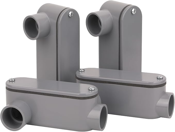 4Pack 3/4 Inch Rigid PVC Conduit Body Type LR, Slip x Slip PVC Conduit Bodies - Image 5