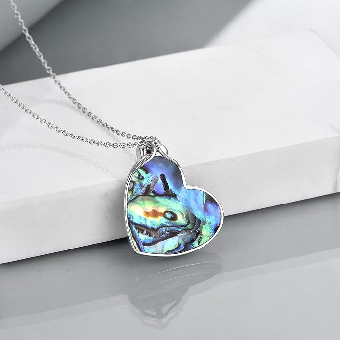 LILALO Nightmare Necklace Sterling Silver Abalone Shell Crystal Jack and Sally Necklace Jack Skellington Skull Jewelry Skull Necklaces for Women