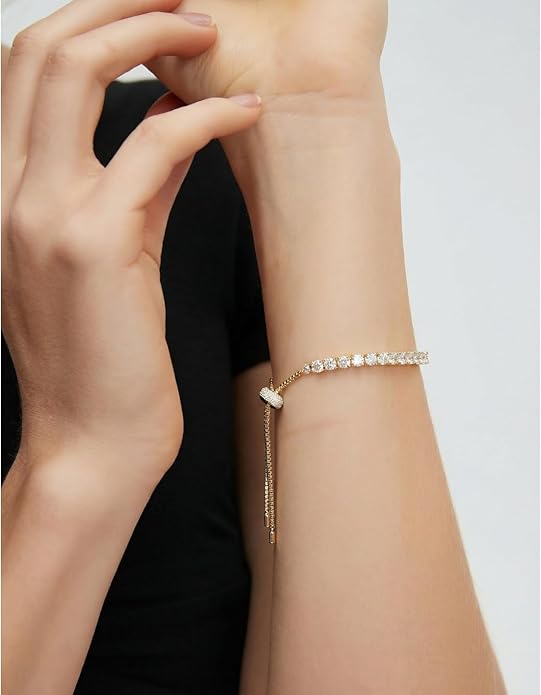 KRKC&CO Moissanite Bolo Tennis Bracelets for Women, 1.6-8.0 ct.tw, Adjustable Length S925 Sterling Silver, Christmas Gifts for Her, Luxury Box, 2/3/4mm D Color VVS1 White/14K/24K/Rose Gold Plated