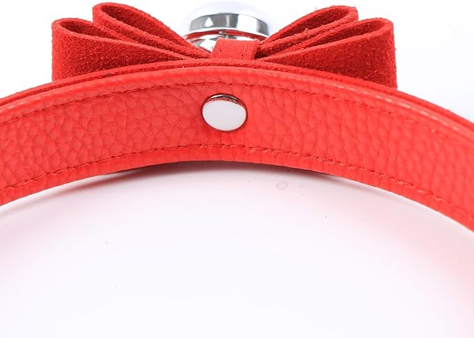 Destiny Love Bell Padlock Choker Collar Necklace Lolita Bow Collar Cat Kitty Velvet Necklace with Heart Lock and Key with Box for Women and Men