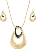 Madison Tyler Gold Plated Jewelry Set for Women | Silver Teardrop Pendant Necklace Trendy | Long Necklace with Snake Chain | Fashion Dangle Earring Set