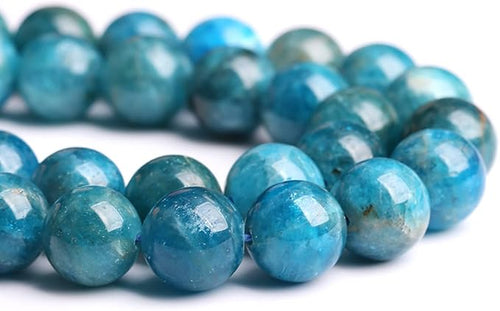 10MM 38PCS Natural Stone Blue Apatite A Grade Loose Beads for Jewelry Making DIY Bracelet