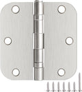 TDCHINGES Rounded Brushed Nickel Door Hinges 3.5" 5/8" Radius Lasting Mute | 1 by TDCHINGES