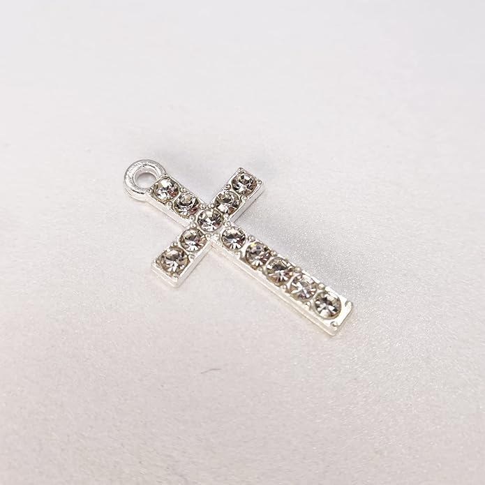 Zirconia Crystal Rhinestone Cross Charms for Jewelry Making Bracelet Necklace Choke Earring Pendant Key Chain Craft Supplies DIY Accessories