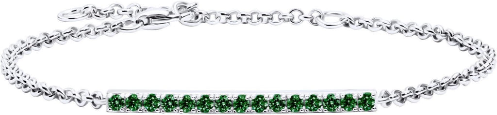 EcoGems Lab Grown Gemstone & Moissanite Bracelets – 14K/18K White or Yellow Gold Plated Sterling Silver – D Color VVS/VS Clarity – Elegant Sustainable Jewelry Gift with Gift Box