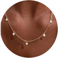 VRIUA Necklaces for Women - 14K Gold/Silver Plated Dainty Chain Necklace with Five Charms: Diamond, Bow, Snowflake, Cross, Flower, Clover, Butterfly, Heart, Star of David, and Star Trendy Jewelry