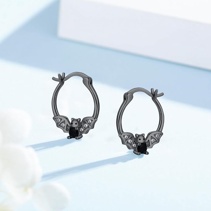 JUSTKIDSTOY Hypoallergenic Panda/Unicorn/Hummingbird/Dolphin Hoop Earrings for Women 925 Sterling Silver Animal Huggie Hoop Earrings Jewelry Gifts for Sensitive Ears
