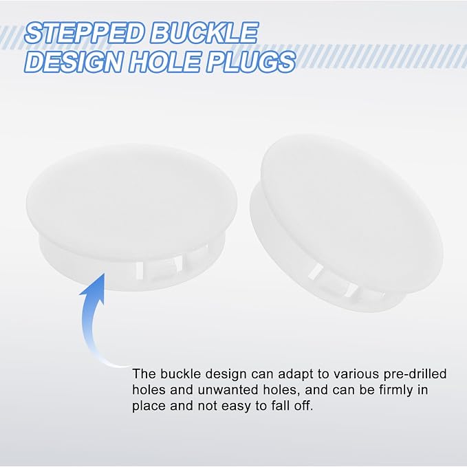 uxcell 10Pcs Plastic Hole Plugs, 38mm Flush Type Panel Plugs, Round Snap - Image 3