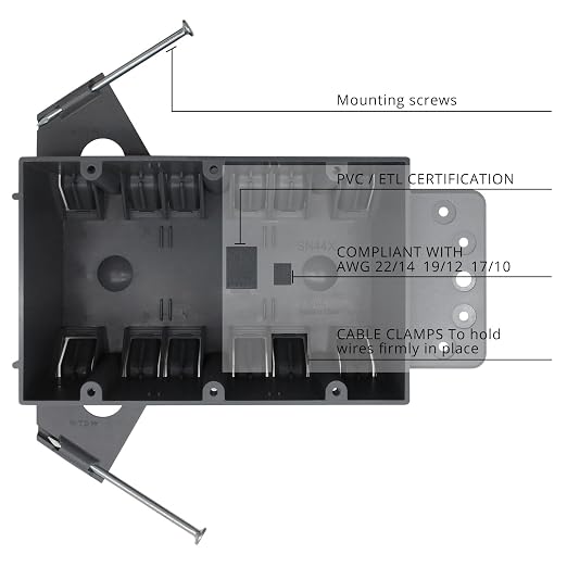 HXH 3 Gang New Work Electrical Box, 44 Cu.in, Fire Rated 2 Hours | Gray PVC - Image 5