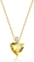 Genuine Birthstone Necklace for Women, Heart Love Necklace, Birthday Gifts for Her