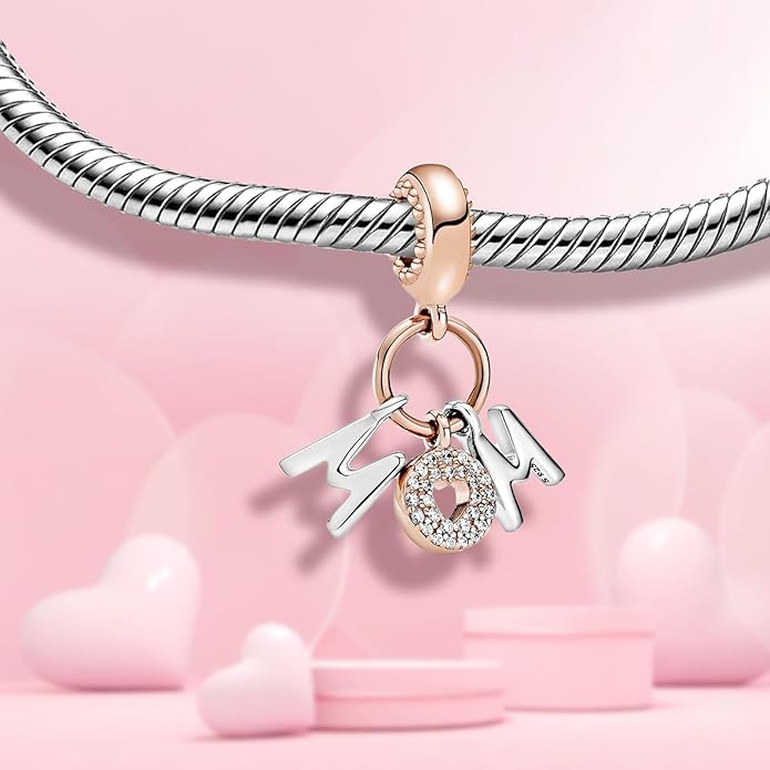 Family Mom Heart Charms 925 Sterling Silver Bead for Bracelets and Necklaces For Women Jewelry Present