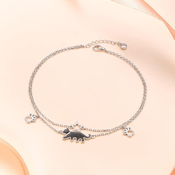 S925 Sterling Silver Anklets Adjustable Beach Foot Ankle Bracelet Jewelry Gifts For Women Girls