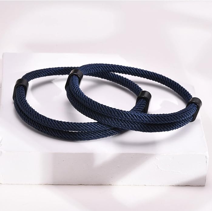 TempBeau Nautical Braided Rope Bracelets Set - 6 Pcs Adjustable Braided Cord Bracelet, Handmade Navy Marine String Bracelet with Metal Knot, Men Women Braided Bracelets Gifts