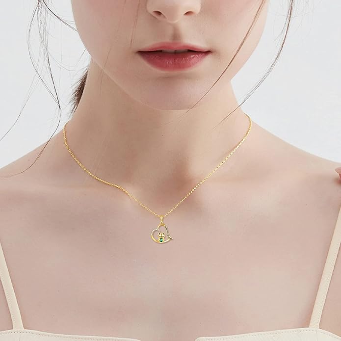 KECHO 14K Gold Animal Pendant Necklace - Dainty Zodiac & Pet Inspired Charm Necklace for Women - 16+1+1"