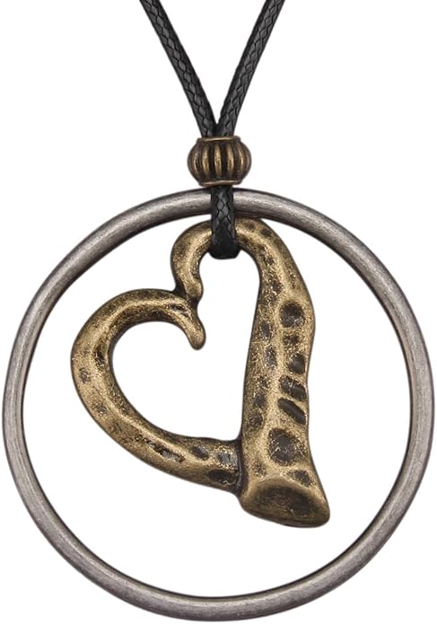 Boho Leather Necklace Women Bohemian Brown Circle Pendant Necklace Choker Long Necklaces for Women Boho Ring Large Pendant