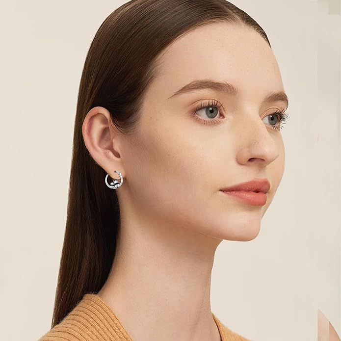 JUSTKIDSTOY Hypoallergenic Panda/Unicorn/Hummingbird/Dolphin Hoop Earrings for Women 925 Sterling Silver Animal Huggie Hoop Earrings Jewelry Gifts for Sensitive Ears