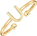 PAVOI 14K Gold Plated Initial Letter Adjustable Ring for Women - Thin Initial Band - Dainty Fashion Jewelry Gifts