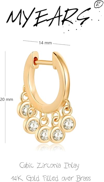 MYEARS Women Earrings Gold Huggie Hoop Ear Stud Cuff 14K Small Simple Hypoallergenic Everyday Jewelry