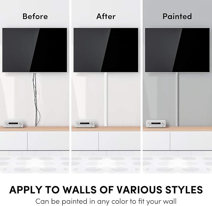 Cord Covers for Wires on Wall - 300in Cable Management Cable Hider - Cord - Image 5