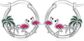 JUSTKIDSTOY Hypoallergenic Panda/Unicorn/Hummingbird/Dolphin Hoop Earrings for Women 925 Sterling Silver Animal Huggie Hoop Earrings Jewelry Gifts for Sensitive Ears