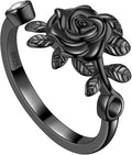 925 Sterling Silver Rose Flower Ring - Adjustable, Elegant Promise Ring for Women & Girls - Perfect for Birthday & Wedding Gifts