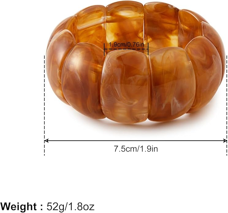 3 PCS Acrylic Resin Bracelet for Women Irregular Geometric Cuff Wide Wristband Bangles Trendy Chunky Resin Stackable Stretch Bracelet Jewelry Set