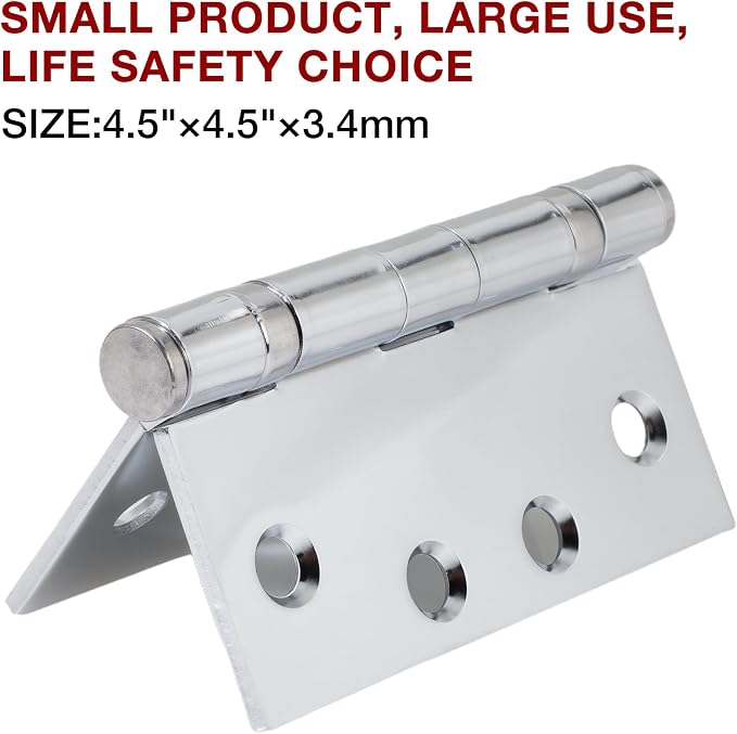 TDCHINGES Heavy Duty Door Hinges 4.5 Inch x 4 1/2" Polished Chrome Square | 1 - Image 6