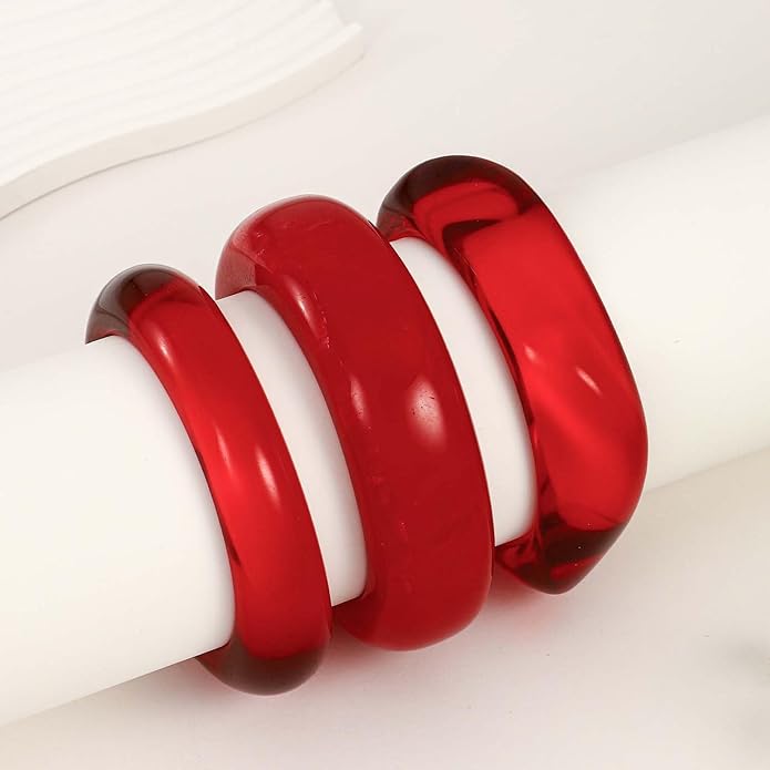 LILIE&WHITE Colorful Acrylic Bangle Bracelets For Women Resin Bangles Chic Vintage Gold Bracelet Chunky Bracelets Jewelry Gift