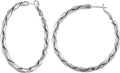 14k Gold Plated Hoop Earrings for Women, 925 Sterling Silver Posts Thick Twist Hypoallergenic Chunky Large Earrings 20mm 30mm 40mm 50mm